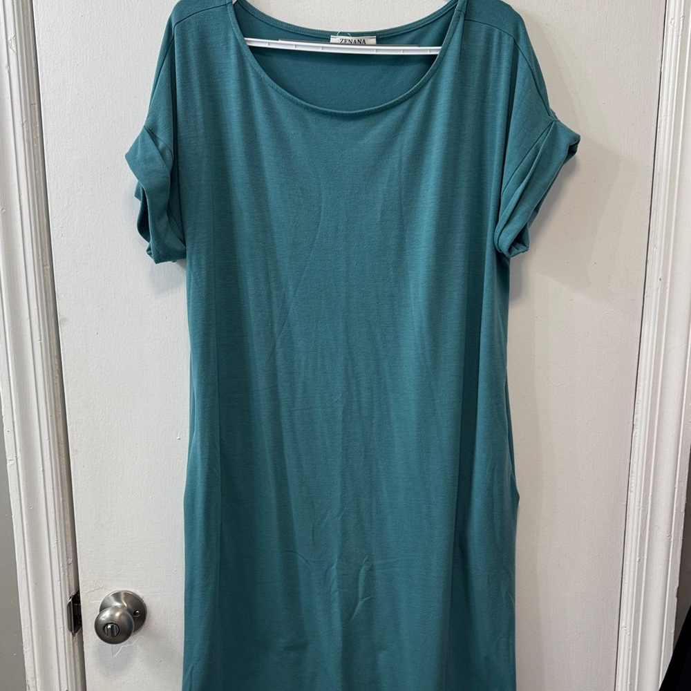 Chic Teal Tunic Dress